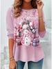 Women's Sweatshirt 3D Prints Christmas Theme Kawaii Graphics Long Sleeve T-shirt Casual Loose Fit O-Neck Tee Long Sleeve Tops
