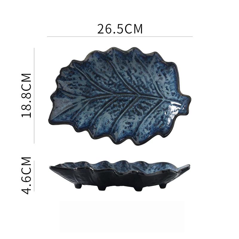 Ceramic Tableware Irregular Leaves Dinner Plate Decorations Sushi Dish Home Restaurant Large Fish Plate Dishes and Plates Sets