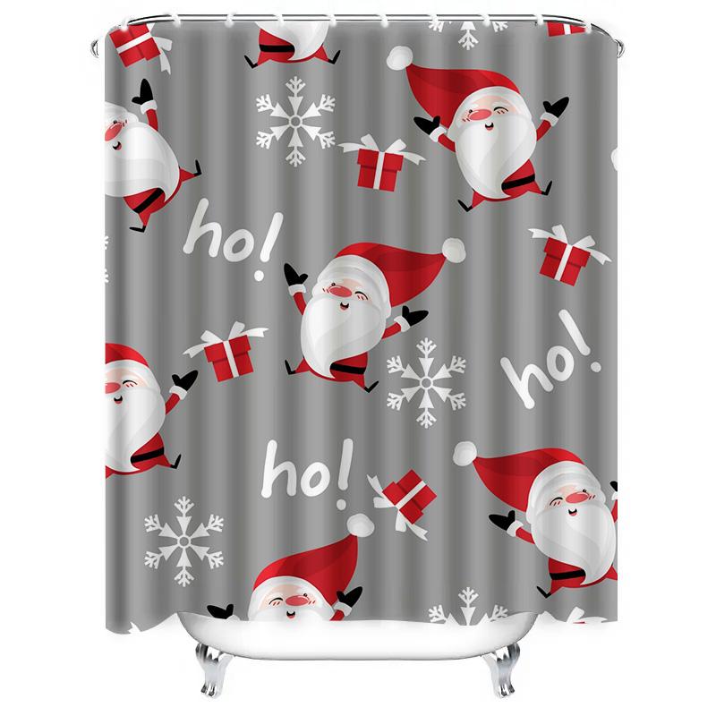 TU Christmas Shower Curtain Festive Holiday Bathroom Decor Reversible Waterproof Fabric Xmas Pattern Backdrop Personalized Gift