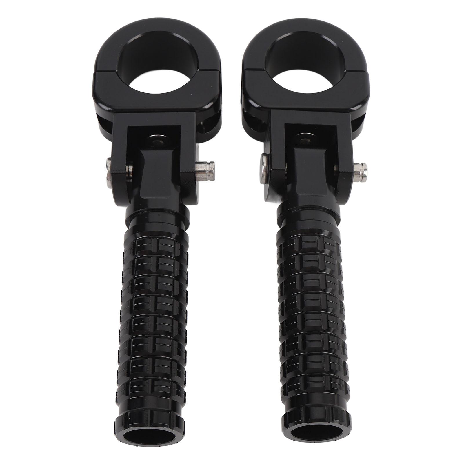 1 Pair Motorcycle Foot Peg Aluminum Alloy Enhanced Grip Adjustable Angle Foot Peg Footrest for Motorbike with 1in