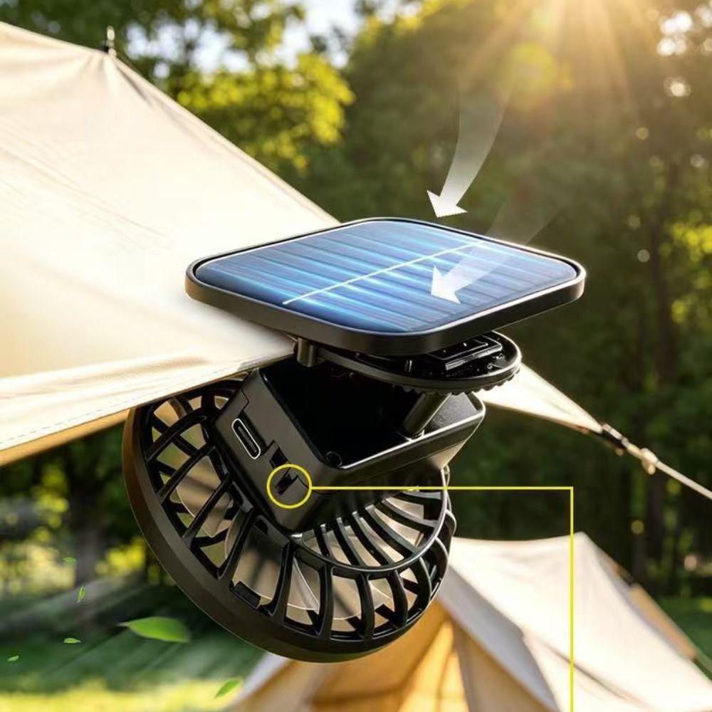 Lightweight Solar Powered Fan Mini Size USB Charging Fan Electric Fan Handheld Fan Outdoor