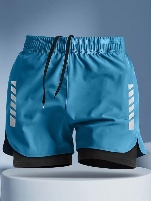 Men's Quick-Dry Anti-Exposure 2-in-1 Sports Shorts: Breathable, Loose, for Running, Basketball, Fitness, and Swimming.