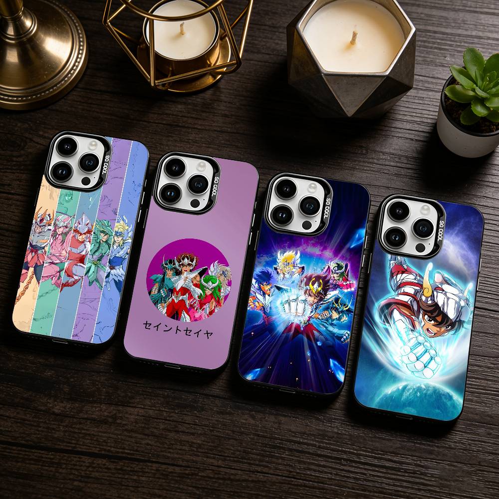S-Saint Seiya Knights Zodiac Phone Case For iPhone 17,16,15,14,13,12,11 Plus,Pro Max,XS,Colored Silver Phone Case