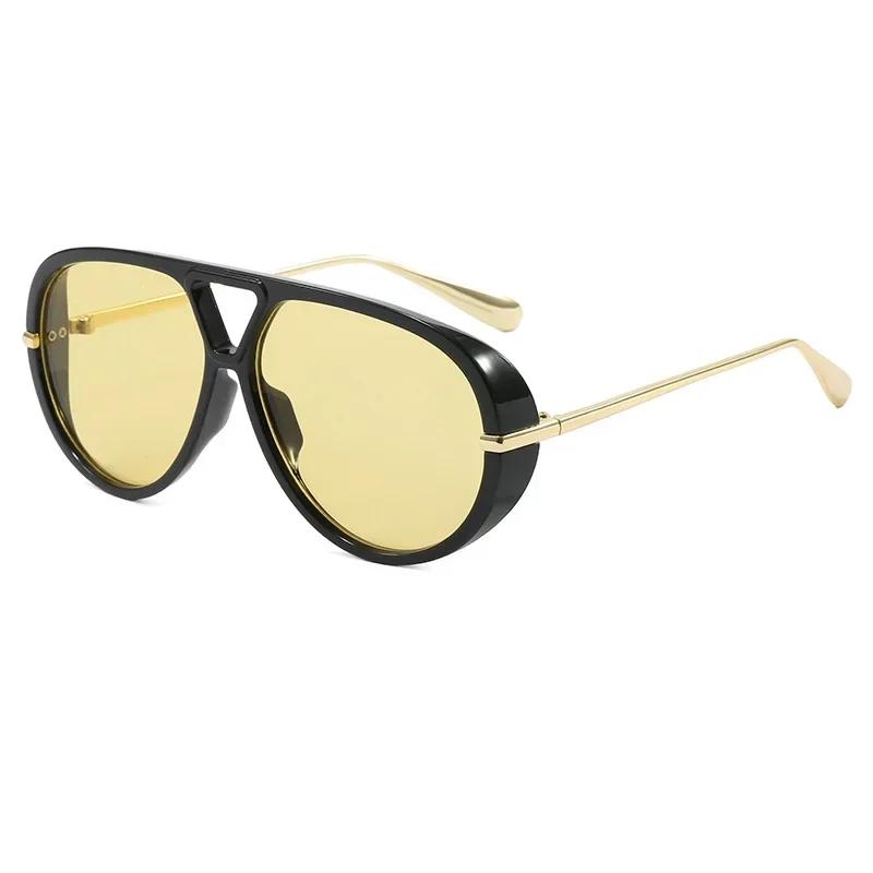 Fashionable Double Beam Pilot Sunglasses Large Frame High-end Toad Style Internet Celebrity Blogger Identical