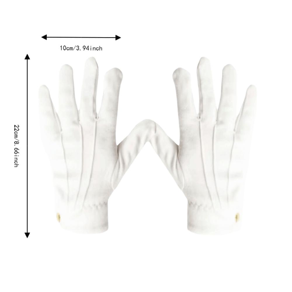 2pcs Full Finger Pool Referee Gloves Snap Cuff White Cotton Billiard Referee  Billiard Games