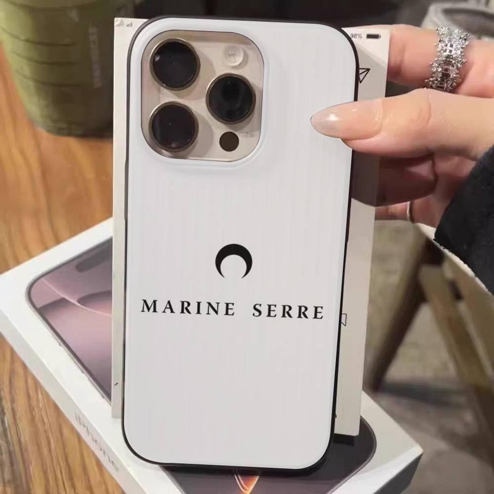 

Luxury M-Marine Serre Phone Case For IPhone 17 16 15 11 12 13 14 Pro Max Soft Corrugated Silicone Cover Case iPhone 13 pro