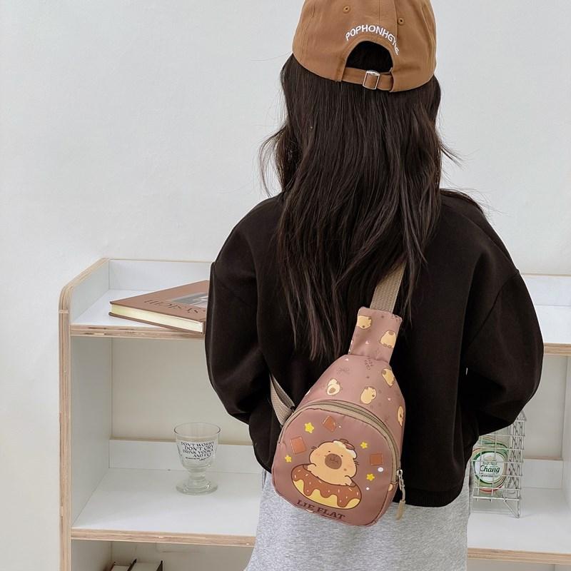 School bag 2025 new kapibara breast bag accessories crossbody shoulder bag children's change bag