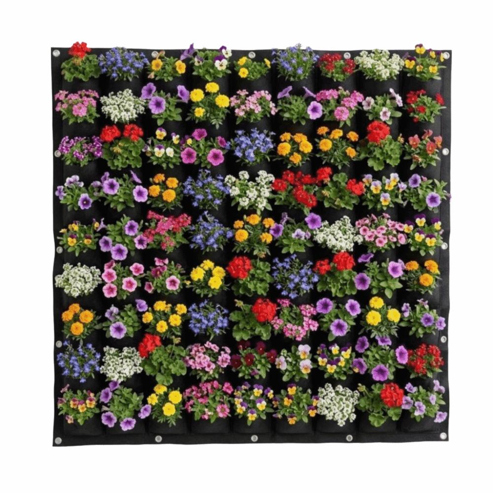 Durable 81 Pockets Plant Grow Bag Felt 100*100cm Grow Bag Easy To Hang Lightweight Wall Plant Bags Indoor Gardening