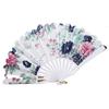 Chinese Style Hand Held Flower Fan Flower Pattern Chinese Dance Fan Bamboo Folding Fan  Party