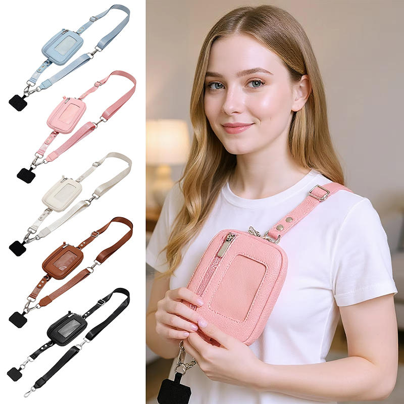 Adjustable Phone Strap Clip And Go Strap For Phone With Wallet Card Clip Adjustable Phone Lanyard Wrist Strap Crossbody Bag
