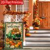 2D Flat - 2D Flat Thanksgiving Autumn Green Truck Pumpkin Welcome Garden Flag 4 (2)  Outdoor Garden Flag Double-Sided Home Decoration Courtyard Decora