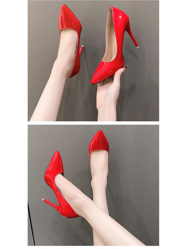 Damen 2024 Herbst Spitz zulaufende Stiletto-Absatzschuhe - Nachtclub & Arbeit zum Hineinschlüpfen