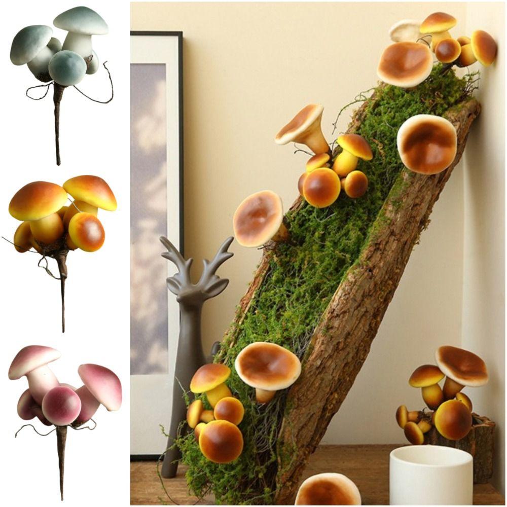 Realistische künstliche Pilze Niedliche lebensechte Pilz-Dekorationen Kreative handgefertigte Bonsai-Dekoration Außen-Gartendekoration