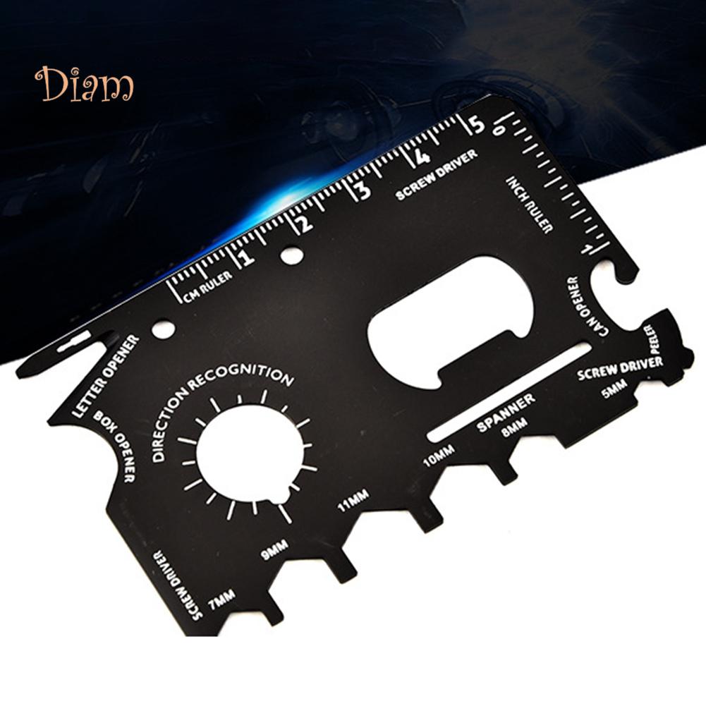 Fetong Stainless Steel Wallet Card Size Outdoor Camping Survival Gear Pocket Multi Tool