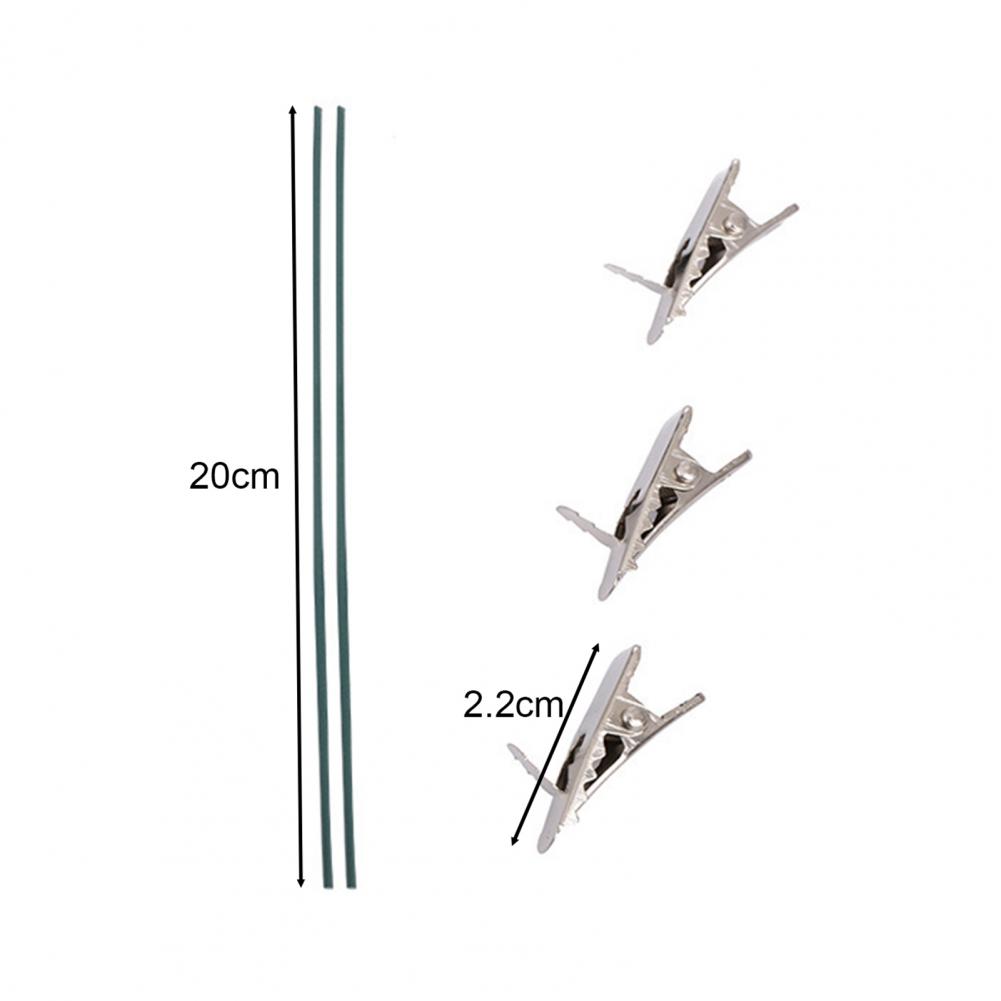 10Pcs 20cm Christmas Flower Spring Clips Mini Metal Clips Elastic Stainless Flower Ornament Fixed Hair Clips Fake Flower Poles
