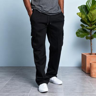 Herren Cargohose Elastischer Bund Verstellbarer Kordelzug Lässige Overalls mit mehreren Taschen Einfarbig Weitbeinige Hosen