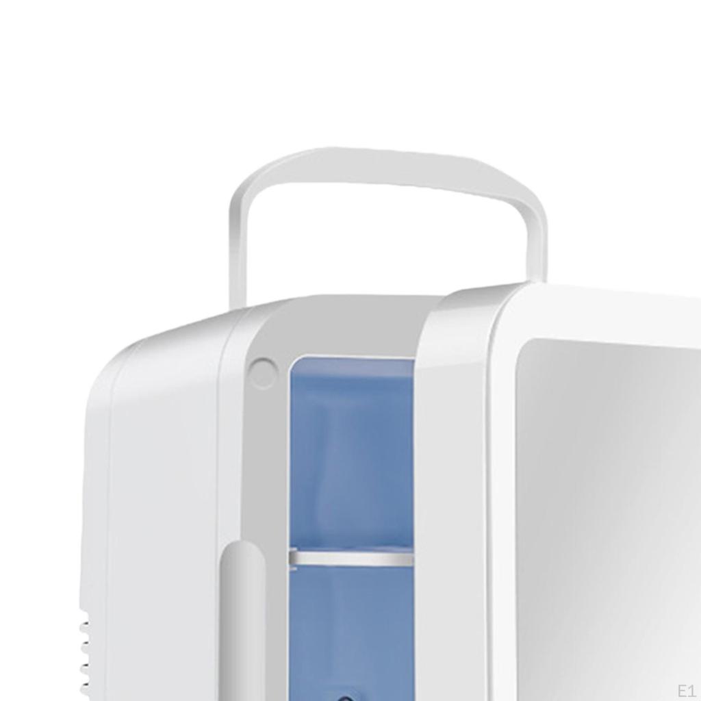 Mini Fridge with LED Makeup Mirror Car Refrigerator for Food Skincare Beauty