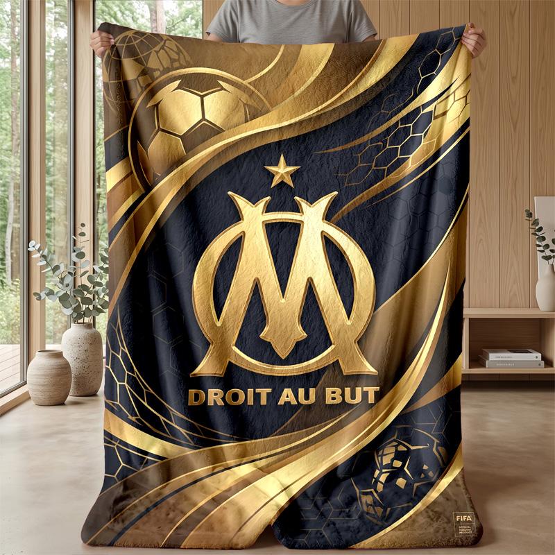 Olympique Lyonnais FC Soft Flannel Fleece Blanket Lightweight Cozy Warm Throw Blanket For Sofa Bed Home Decor
