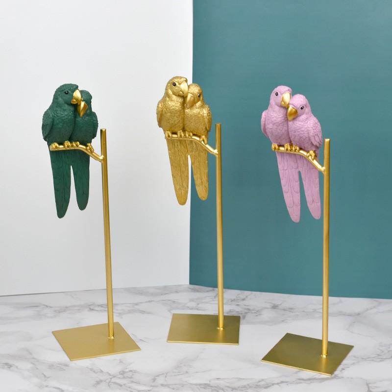 Modern Resin Parrot Figurine Decor Home Office Desk Window Shelf Contemporary Animal Ornament