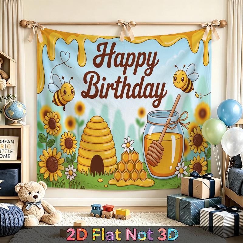 1pc Floral Photo Backdrop - Polyester Party Decor