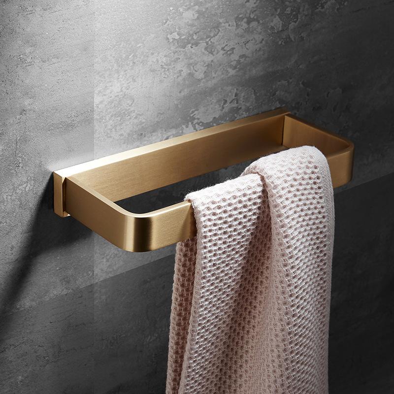 Brushed Gold Brass Bathroom Towel Ring Wall-mounted Shower Towel Rack Chrome/Black Toilet Towel Bar Bathroom Hardware Pendant