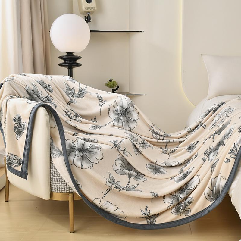 Vintage Floral Plant Pattern Throw Blanket Luxury Bed Blankets Cozy Plush Warm Home Decor Sofa Couch Chair Flannel Blanket