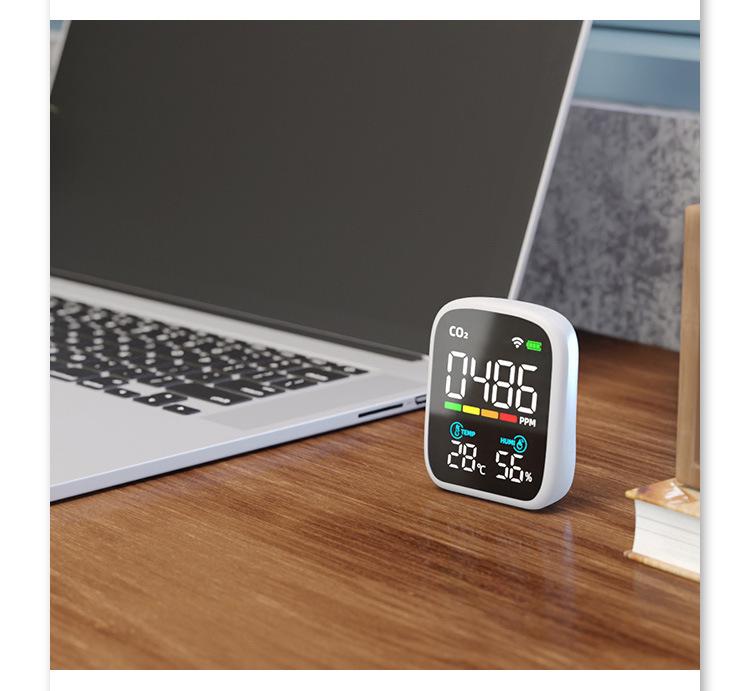 Infrared CO2 Detector with Tuya Temp & Humidity Sensor - Accurate Air Quality Monitoring