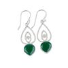 Heart Green Onyx Gemstone 925 Sterling Silver Jewelry Drop/Dangle Earrings 2.00" EE-32-17