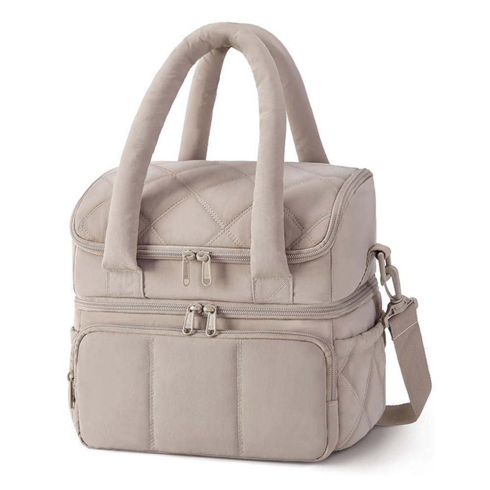 Double Layer Picnic Bag Thickened Cooler Bag Portable Insulated Bag  Lunch Carrying