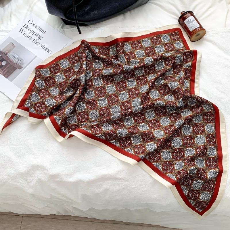 Cashew flower silk scarf new trend bag headscarf headband neck protector scarf scarf small shawl triangle scarf fart curtain