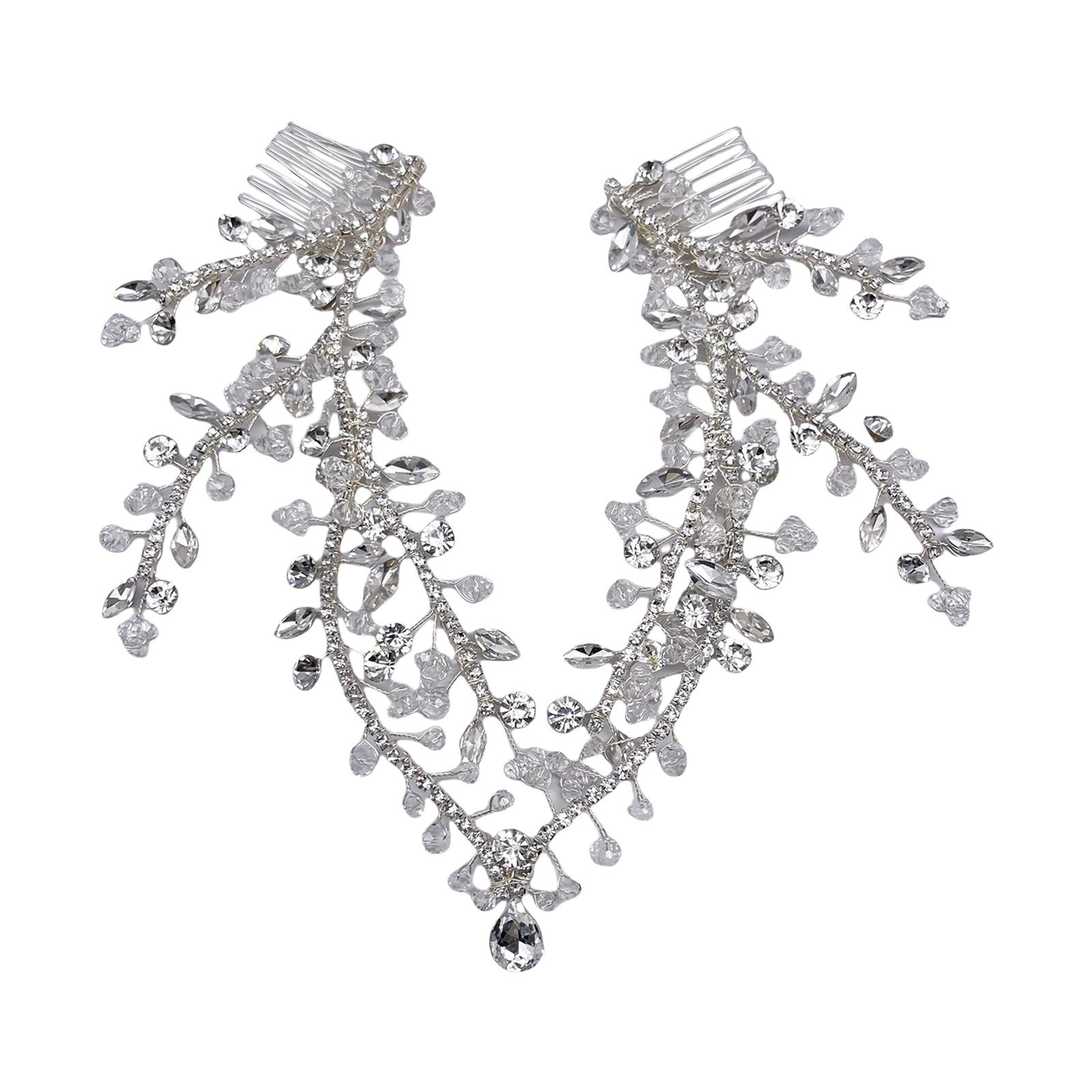 

Elegant Jeweled Hair Jewelry Tiaras Headpieces for Pageant Prom Party Wedding Stage Bride for Evening Dress