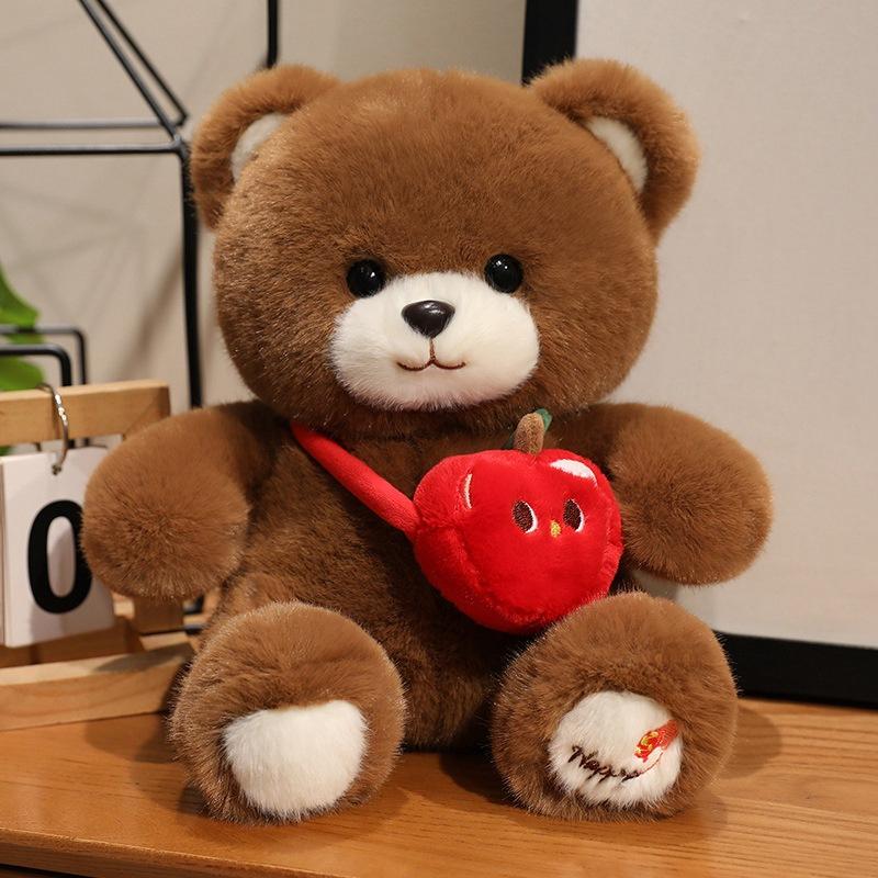Cute Hug Apple Bear Teddy Bear Doll Plush Toy Hug Bear Doll Children's Company Soothing Ragdoll