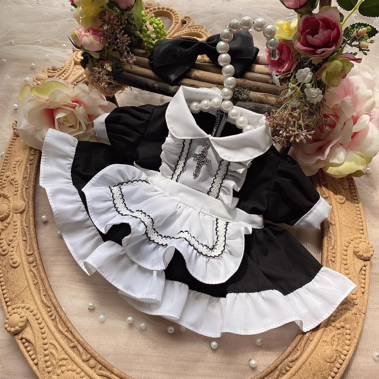 

[Senglinnana] Duffy s new friends Leena Belle & StellaLou (S size) - Cute dress-maid style outfit costume (doll not included) [Used]