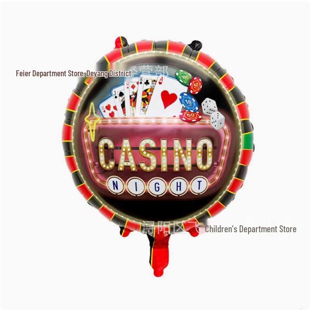 Dice Card Suit Aluminum Foil Balloons - Party Decorations in Spade, Heart, Club, Diamond Shapes