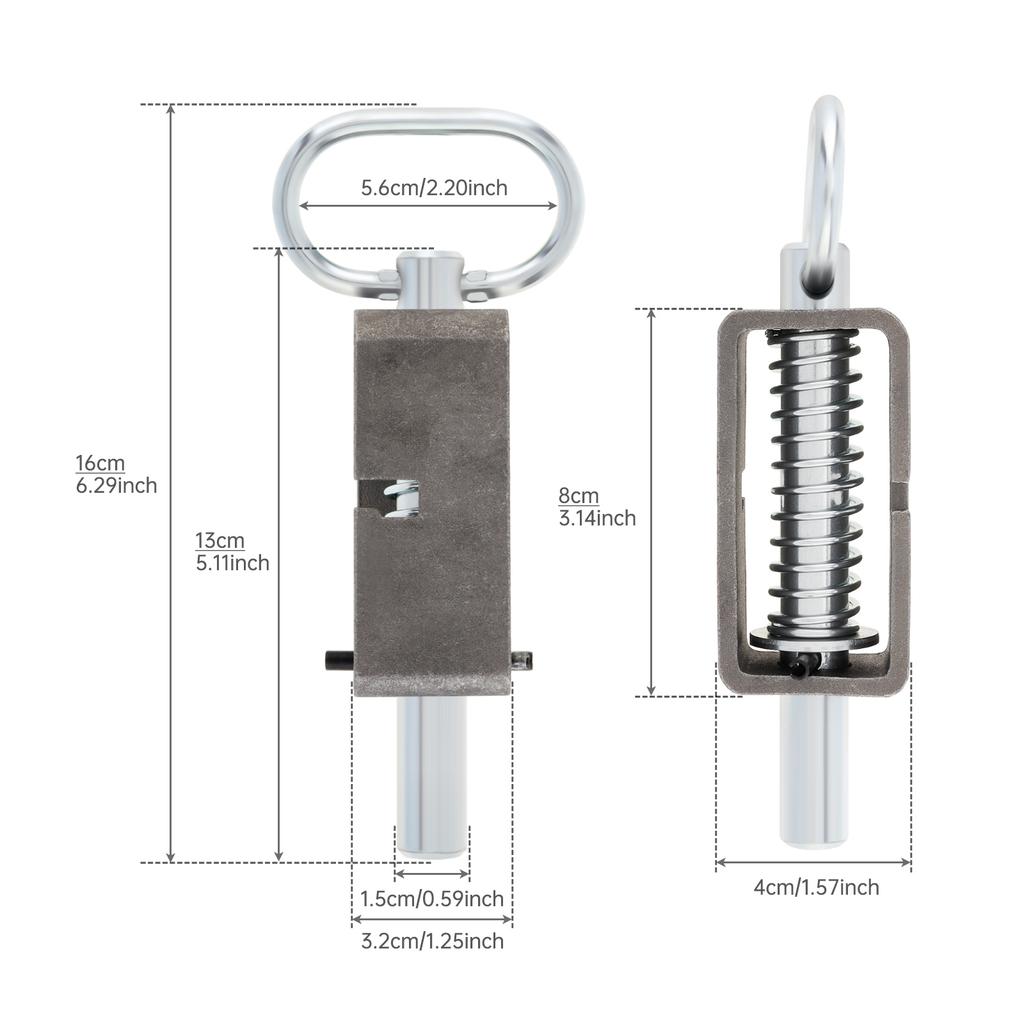 304 Stainless Steel 2pcs Heavy Duty 5 Inch Spring Latch Lock Weld Assembly Universal Trailer Gate