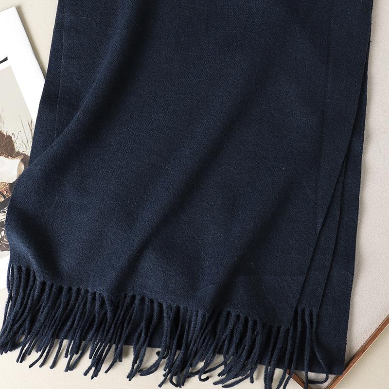 Kaffee Schal für Damen Lange Warme Kaschmirschals Winter Hijab Einfarbig Damen Stola Wickel Weiblich Pashmina Bandana Kopftücher