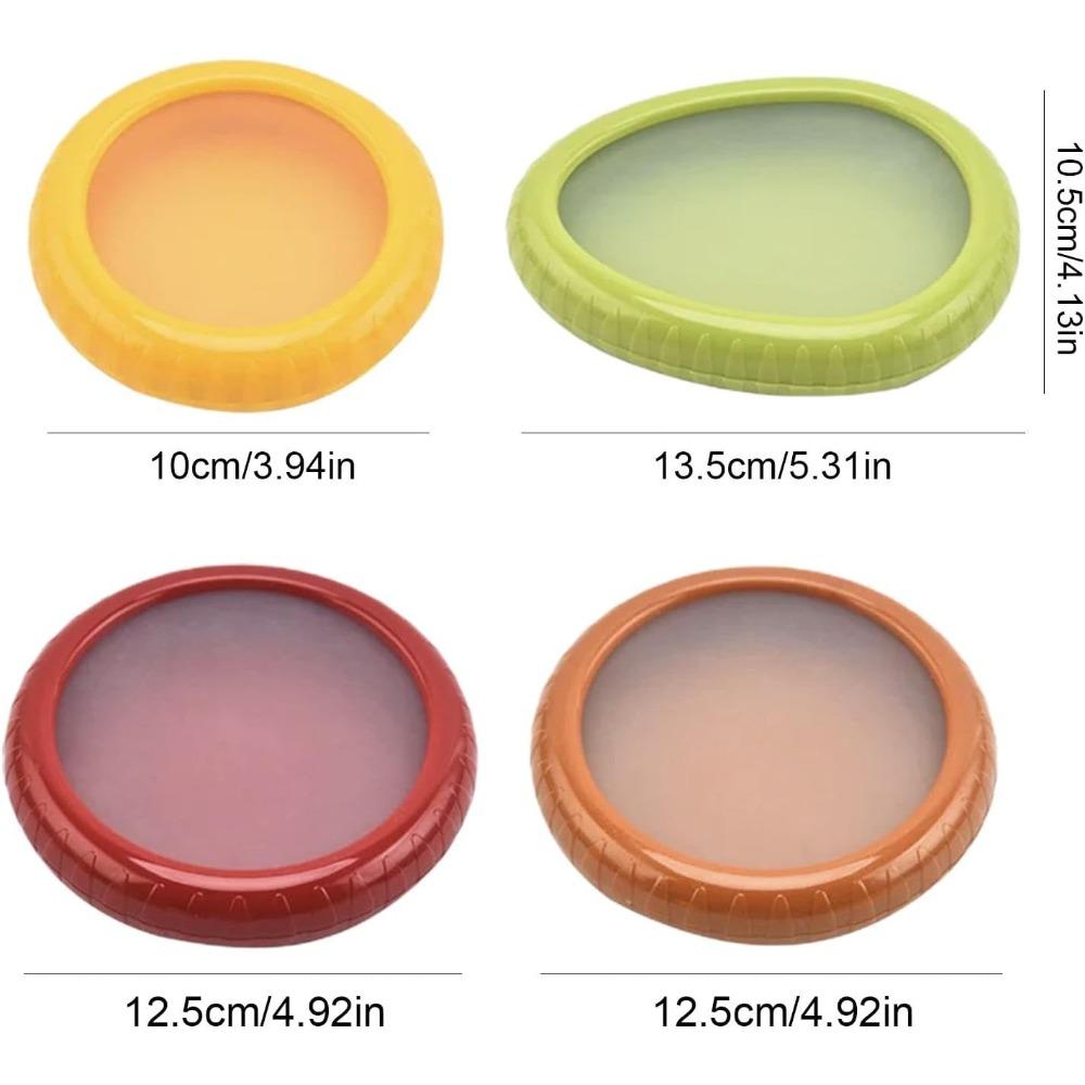 Silicone Fruit Storage Box,Reusable Silicone Food Savers Fridge Storage Boxes Keep Fruit and Veg Fresh, 4pcs Storage Box