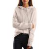 Women's Fashion Casual Solid Color Long-sleeved Drawstring Hooded Sweater Top