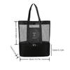 Lightweight Foldable Beach Bag for Women with Cooling Compartment Durable Polyester Vacation Style Hand Washable, Perfect for Towels & Swimsuits