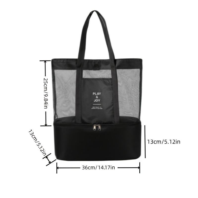 Lightweight Foldable Beach Bag for Women with Cooling Compartment Durable Polyester Vacation Style Hand Washable, Perfect for Towels & Swimsuits