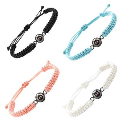 Romance Projection Bracelet Featuring 100 Languages Crystals Mattes Stone Designs for Couples and Special Occasion