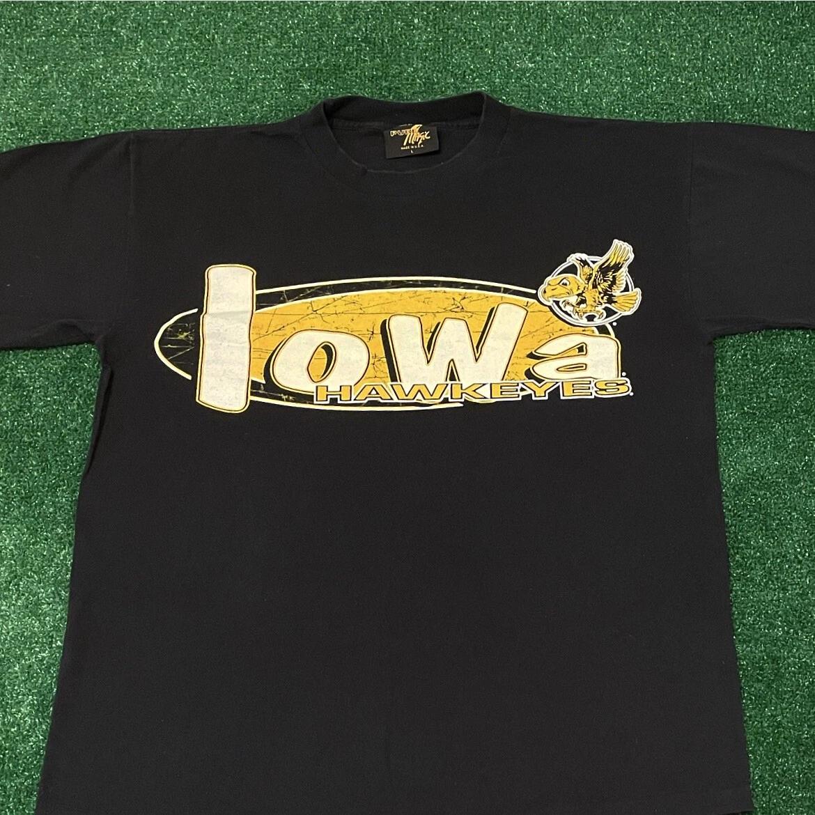 VTG 90s University Of Iowa Hawkeyes Spell Out Vintage Shirt Mens XL Made In USA 3XL