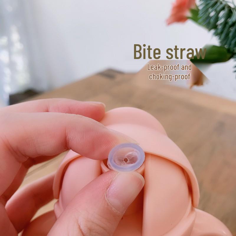 Cute Anti-Choking Baby Straw Cup with Gravity Ball - Portable Learning Cup with Handle for Kindergarten Children