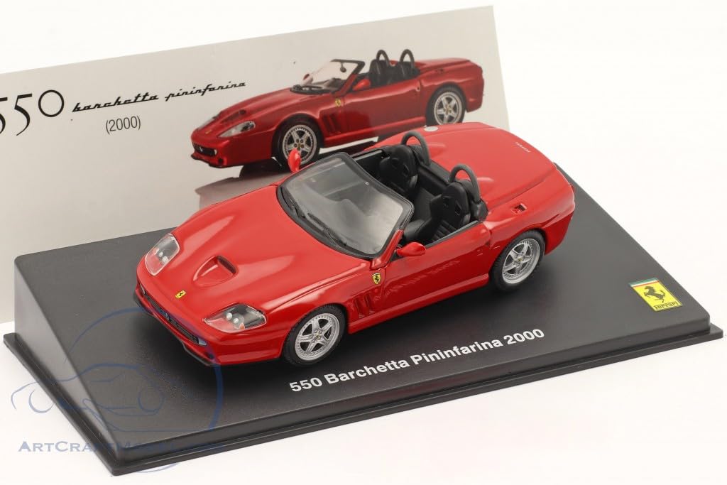Ferrari Miniature Car 1/43 FERRARI 550 BARCHETTA PININFARINA 2000 (Red) With Case