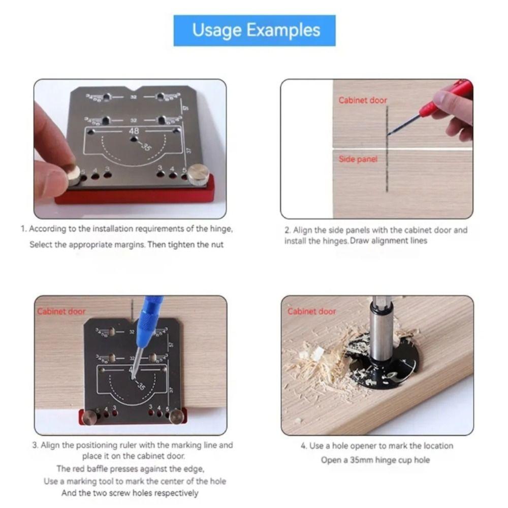 Aluminium Zinc Zinc Alloy Concealed Hinge Hole Template Perfect Hole Puncher Drill Guide Locator  Woodworking