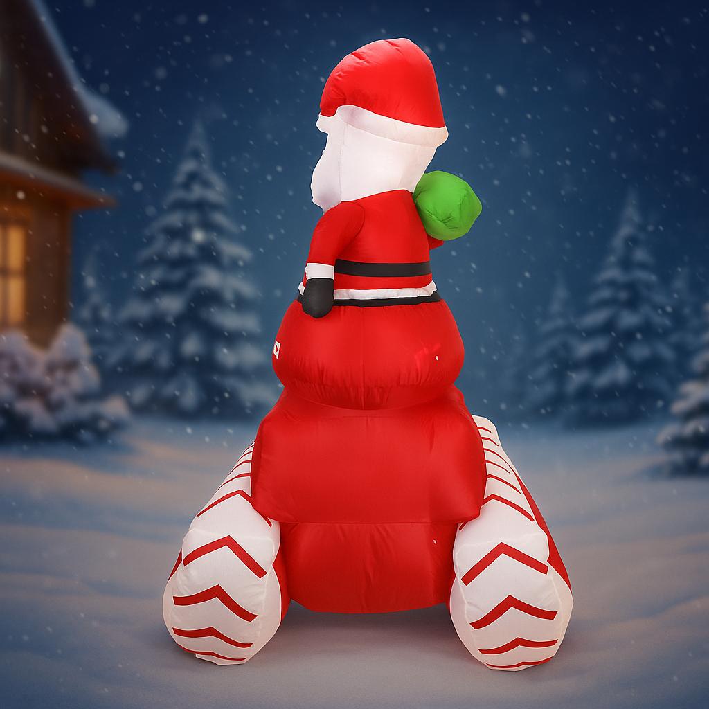 5.91FT Inflatable Santa Claus On Tank Christmas Decoration Toy Xmas Home Ornament Christmas Supplies for Yard Festive Gift