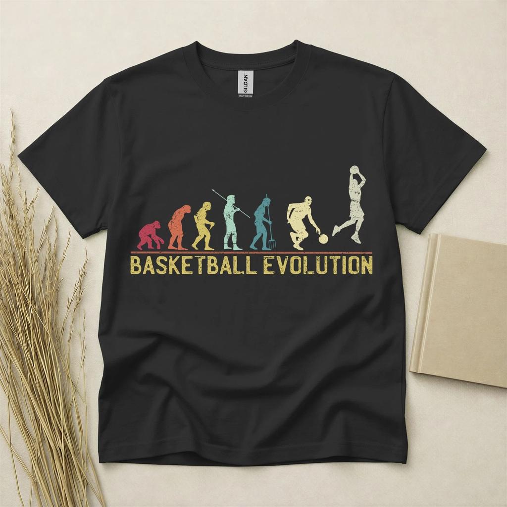 Basketball Evolution T Shirt Funny Basketball Gift Sports Tee Gildan Cotton Top