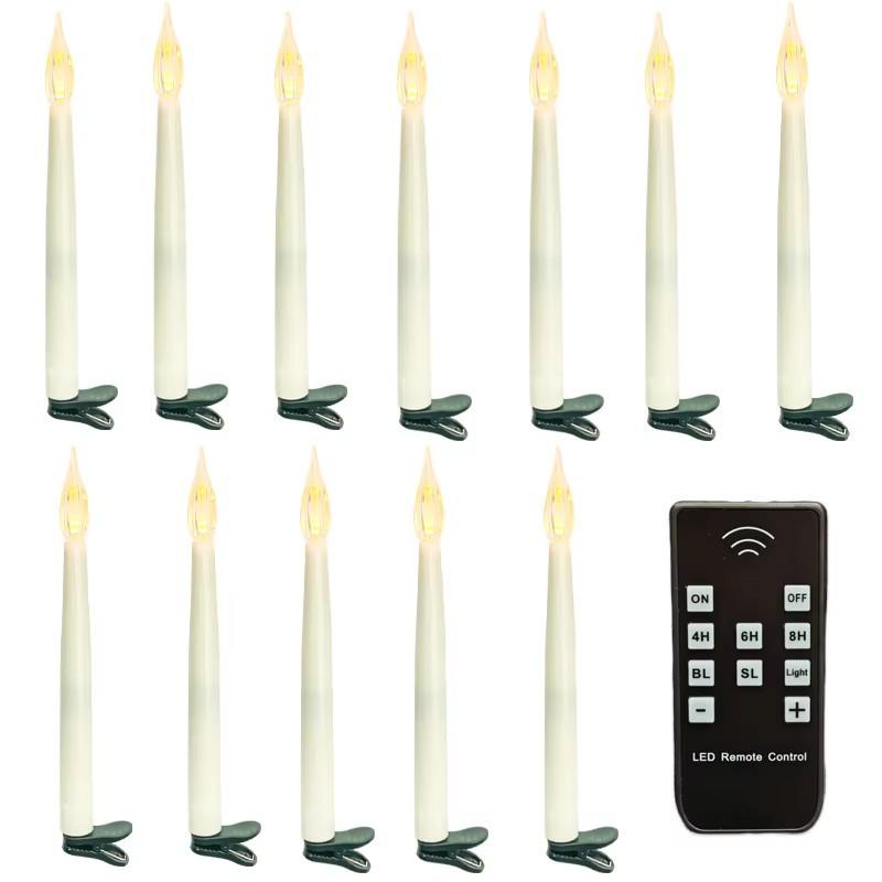 LED Christmas Candle Clip Lights - Festive Decorative Atmosphere Lighting
