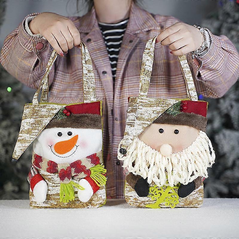 Merry Christmas Candy Bags Santa Claus Gift Holders Stockings Snowman Pendant New Year Xmas Ornament Festive Party Supplies