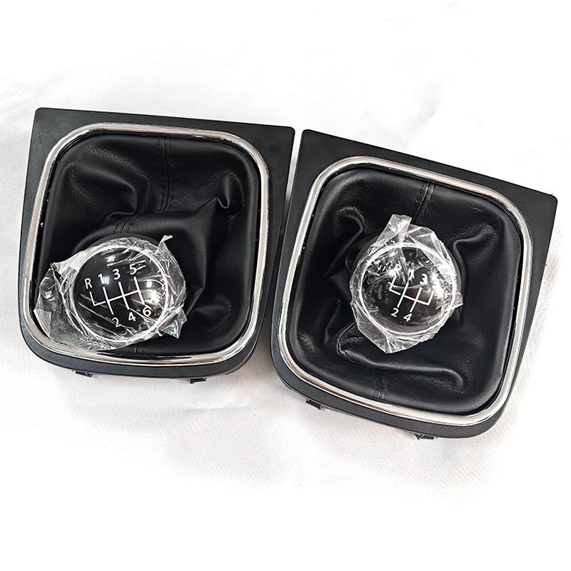 5/6 Speed Stick Gear Shift Knob with Leather Boot Collar Case for Volkswagen VW Golf 5 V MK5 MK6 Jetta R32 2004-2014 Car-Stying